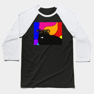 Psychedelic cat in glasses... what a trip! Baseball T-Shirt